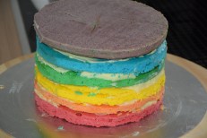 Regenbogenkuchen mit Ganache